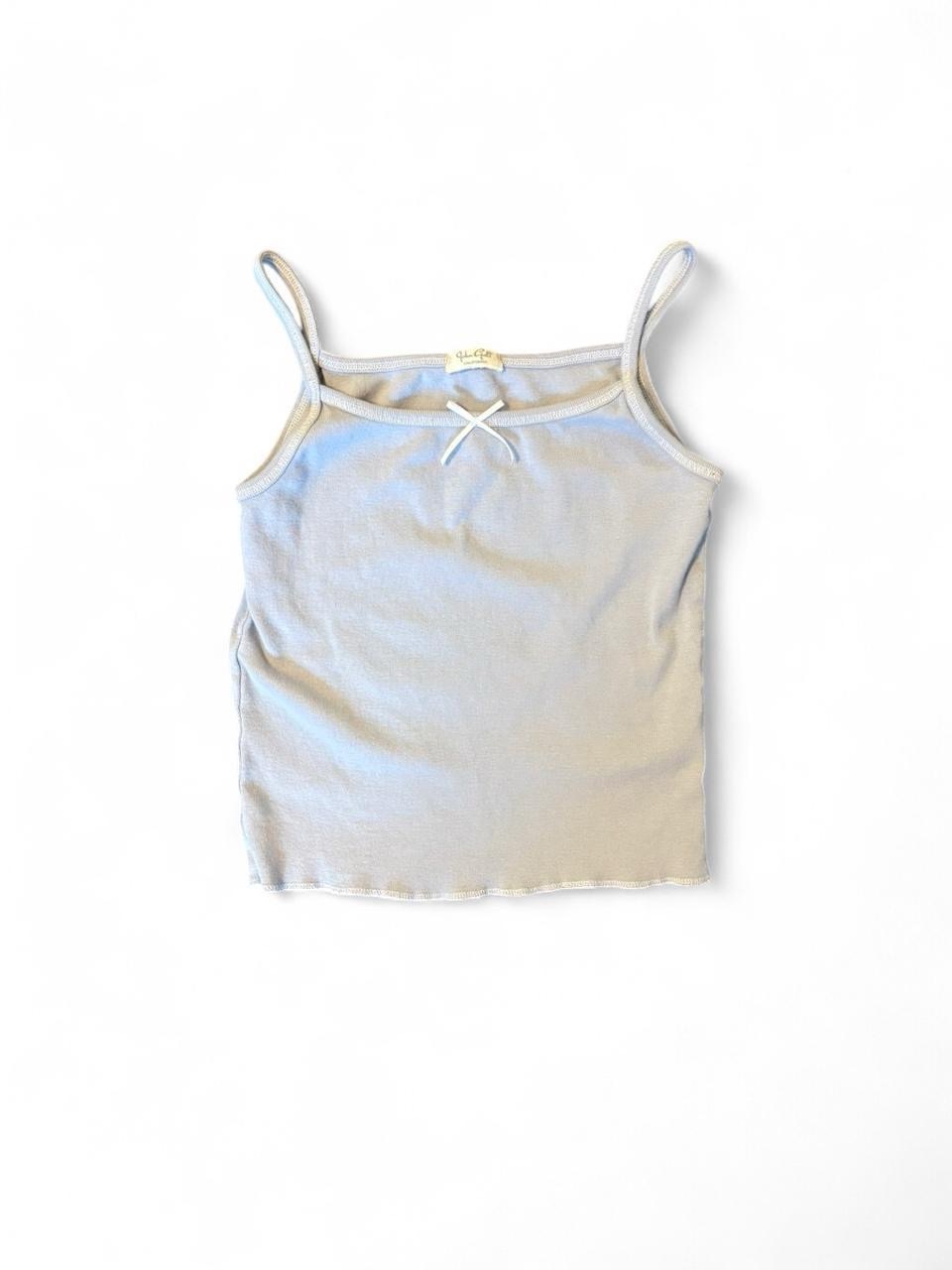 Brandy Melville Women’s Light Blue Ribbed Cotton Cami Tank Top, Size One Size